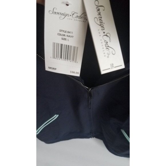 Sovereign Code Full Zip Windbreaker Jacket Mens Size Large Navy Blue Green - Picture 4 of 4